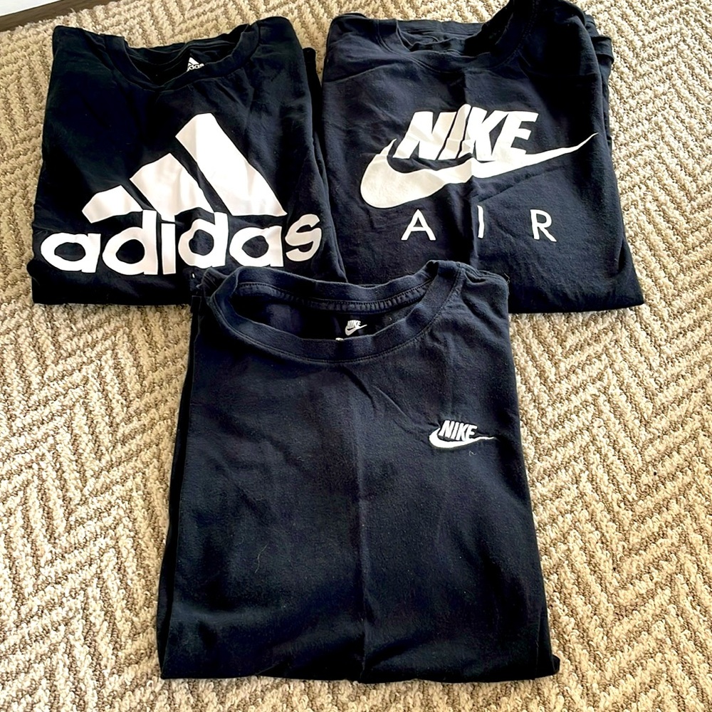 Black Nike and Adidas t shirts